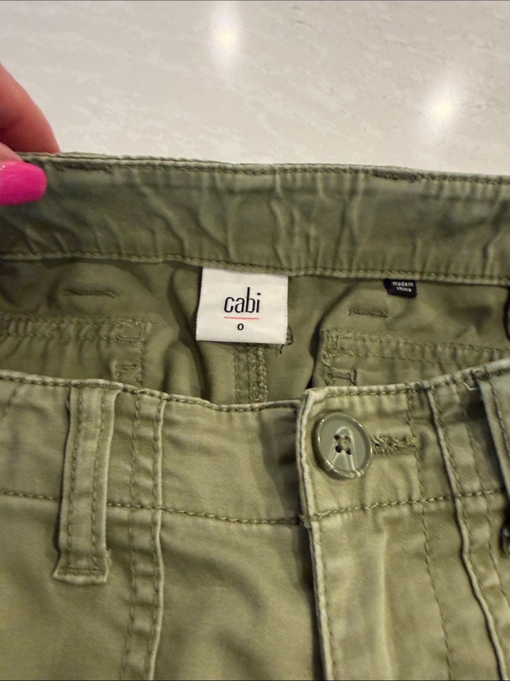 CAbi Olive Utility Cargo Shorts
